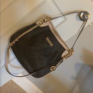 Michael Kors monogram brown shoulder bag